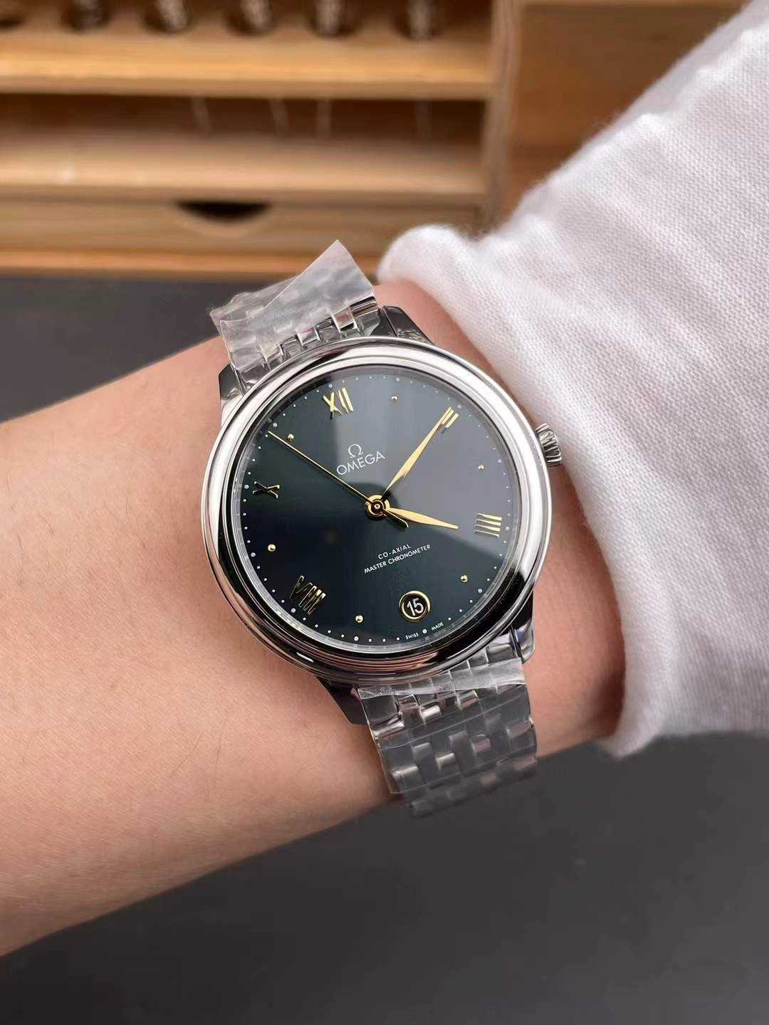 Stretchable CBD Factory Omega De Ville Prestige 40mm “Pine Green” (434.10.40.20.10.001) 1:1 Super Clone – DD8800 Movement 329